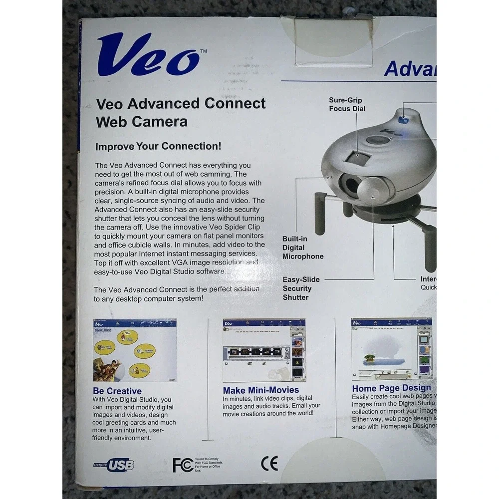Vintage 1990's Veo Connect Web Camera-Webcam - New In Open Box -Easy Set Up